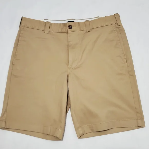 J. Crew Flex Chino Shorts 9" Khaki 32 Waist NEW - Picture 1 of 7